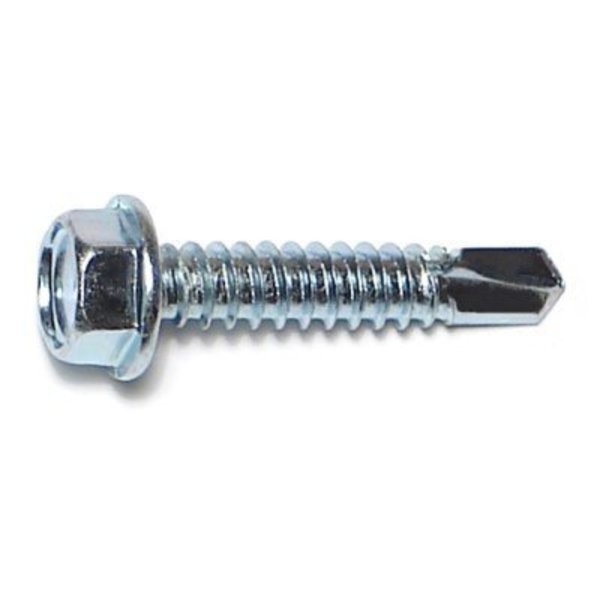 Midwest Fastener Self-Drilling Screw, #14 x 1-1/4 in, Zinc Plated Steel Hex Head Hex Drive, 100 PK 03306